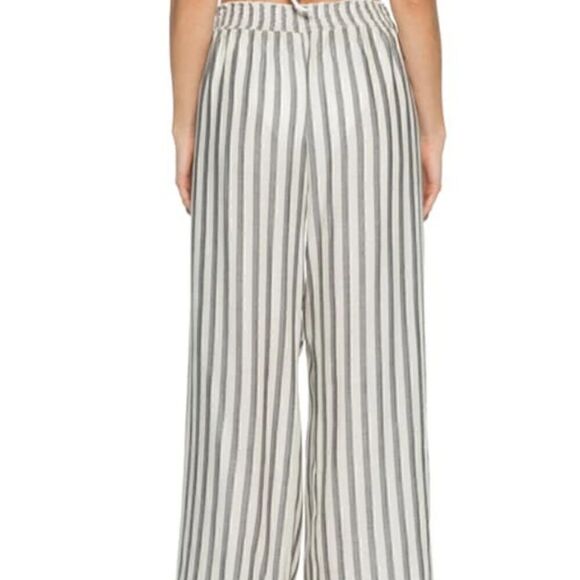 NWOT BECCA Rebecca Virtue Getaway Striped Tie Waist Cover Up Fly Away Pants L - Picture 2 of 15
